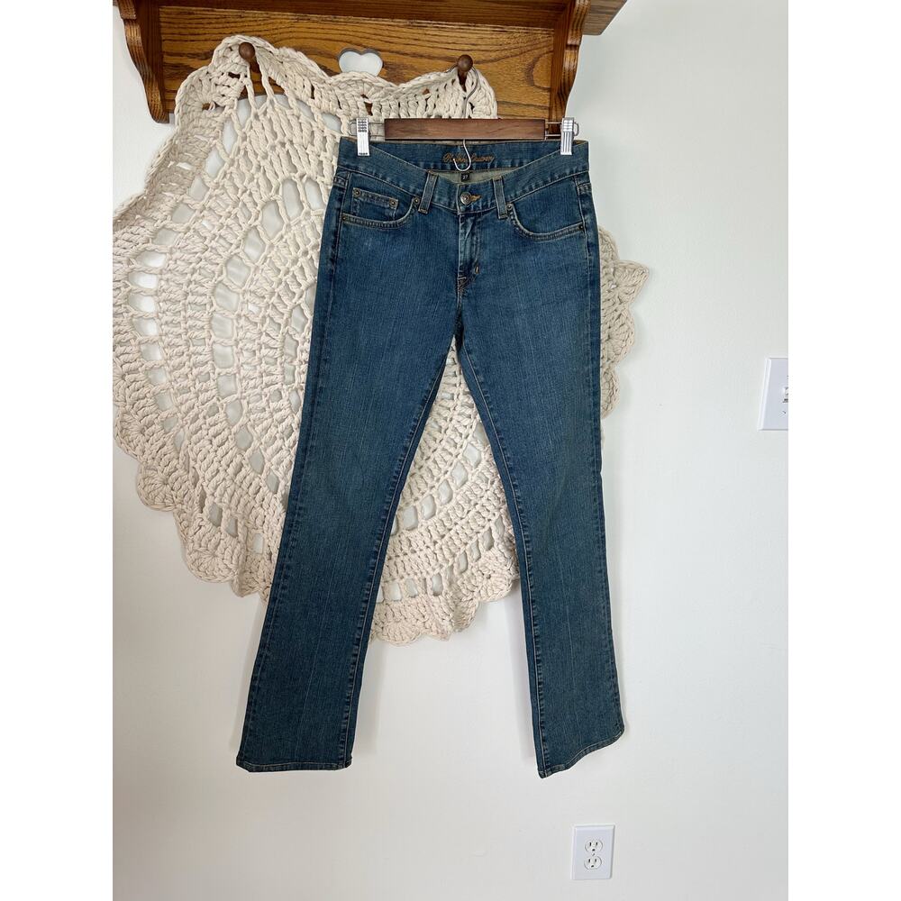 Ralph Lauren Black Label Pony Logo Bling Y2K Low Rise Jeans Size 4/27